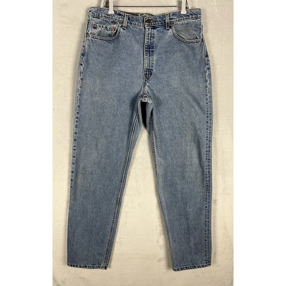 Vintage Levis 550 Jean Men 40x34 Blue Wash Relaxed Fit Straight Leg made USA 90s